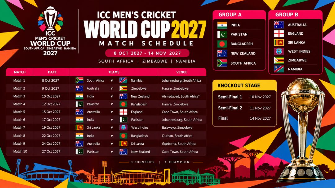Icc Cricket World Cup 2027 Schedule
